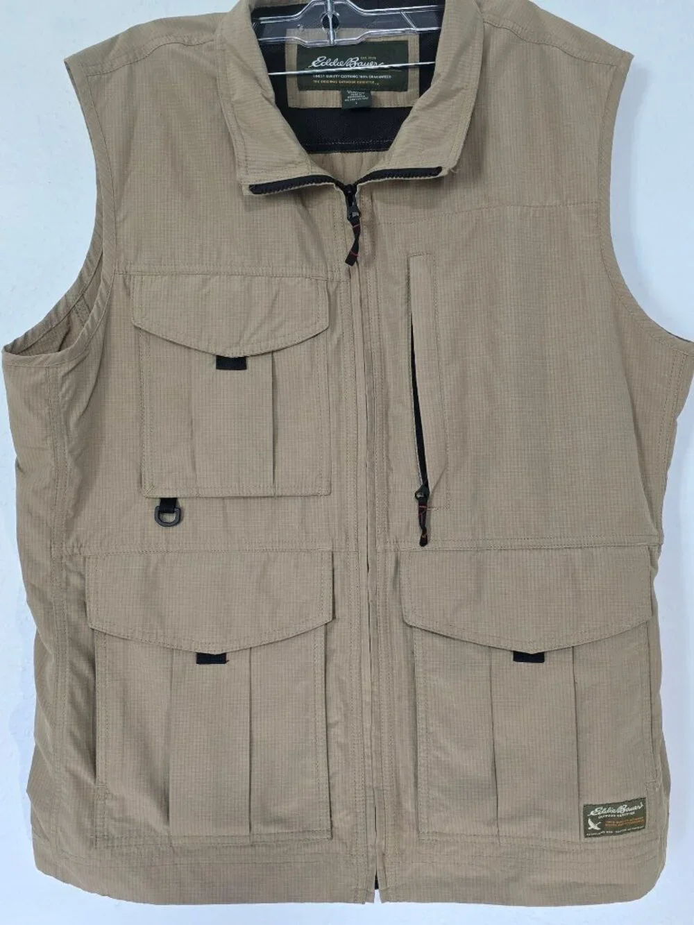 Eddie Bauer men's utility outdoor vest Fishing Camping Hunting sz Large